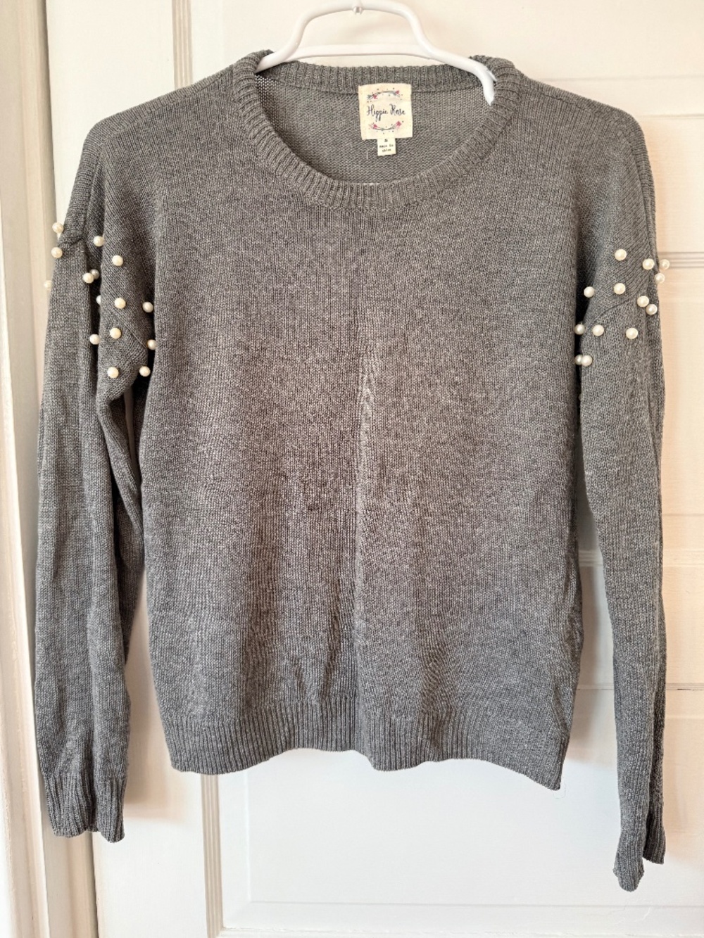 Women’s sweater with beaded pearl detail  size small